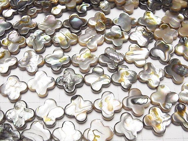 Abalone Shell Flower motif 15x15x3mm 1/4 or 1strand beads (aprx.15inch / 38cm)