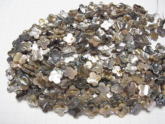 Abalone Shell Flower motif 15x15x3mm 1/4 or 1strand beads (aprx.15inch / 38cm)