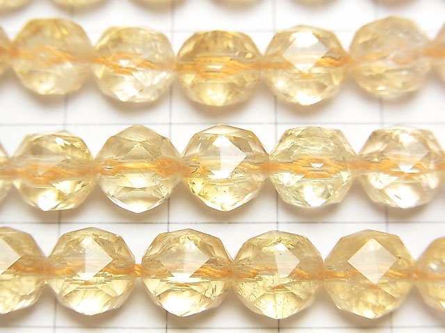 [Video] High Quality! Citrine AA++ Star Faceted Round 8mm 1/4 or 1strand beads (aprx.15inch/36cm)