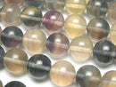 [Video] Multicolor Fluorite Smoky Color Round 10mm Half or 1-Strand Beads (approx. 15 inches/38 cm)