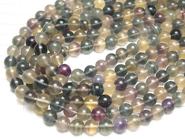 [Video] Multi Color Fluorite Yellow Round 10 mm half or 1 strand beads (aprx.15 inch / 38 cm)