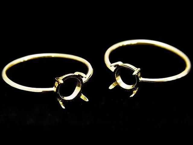 [Video] Silver925 Ring Frame (Prong Setting) Round 6mm 18KGP 1pc