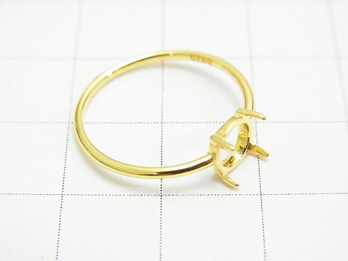 [Video] Silver 925 Ring Frame (Prong Setting) Round 6mm 18KGP 1pc