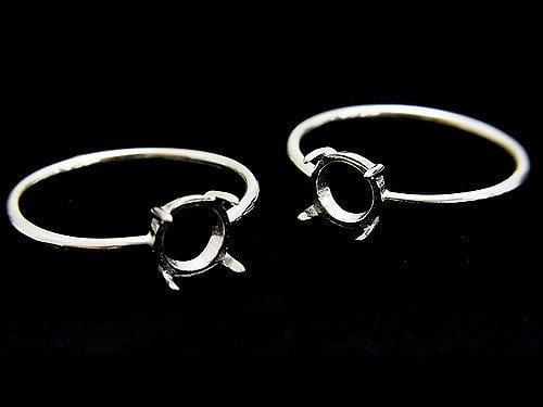 [Video] Silver925 Ring Frame (Prong Setting) Round 6mm Rhodium Plated 1pc