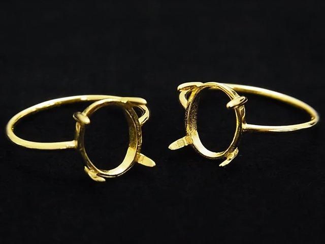 [Video] Silver925 Ring Frame (Prong Setting) Oval 10x8mm 18KGP 1pc