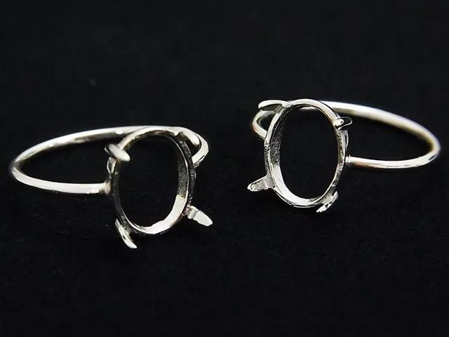[Video] Silver925 Ring Frame (Prong Setting) Oval 10x8mm Rhodium Plated 1pc