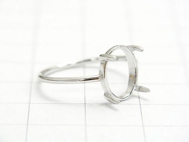 [Video] Silver925 Ring Frame (Prong Setting) Oval 10x8mm Rhodium Plated 1pc