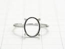 [Video]Silver925 Ring Frame (Prong Setting)Oval 10x8mm Rhodium Plated 1pc