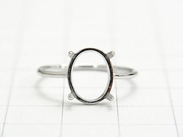 [Video] Silver925 Ring Frame (Prong Setting) Oval 10x8mm Rhodium Plated 1pc