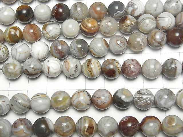 [Video] Laguna Lace Agate Round 10mm half or 1strand beads (aprx.15inch/36cm)