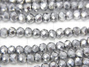 1strand $1.79! glass Beads Faceted Button Rondelle 3x3x2mm Silver 1strand beads (aprx.14inch / 34cm)
