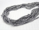 1strand $1.79! glass Beads Faceted Button Rondelle 4 x 4 x 3 mm Silver 1 strand beads (aprx.18 inch / 44 cm)