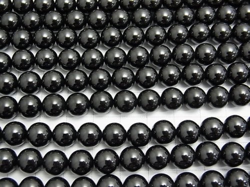 Black Spinel AAA Round 8mm half or 1strand beads (aprx.15inch / 38cm)