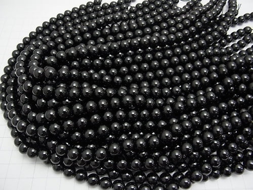 Black Spinel AAA Round 8mm half or 1strand beads (approx. 15 inches/38 cm)