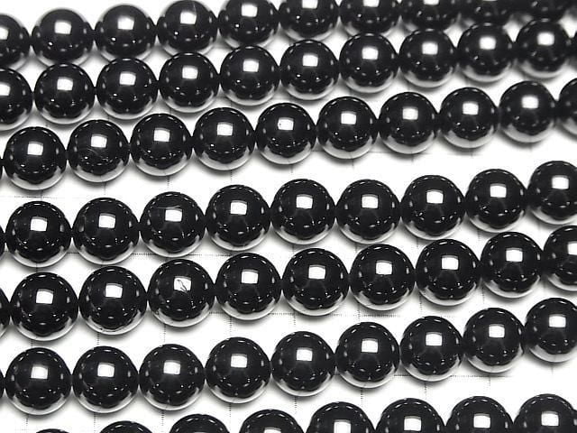 Black Spinel AAA Round 10mm half or 1strand beads (aprx.15inch/38cm)