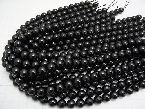 Black Spinel AAA Round 10mm half or 1strand beads (aprx.15inch / 38cm)