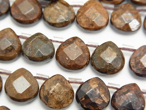 Bronzite, Chestnut, Faceted Briolette Gemstone Beads