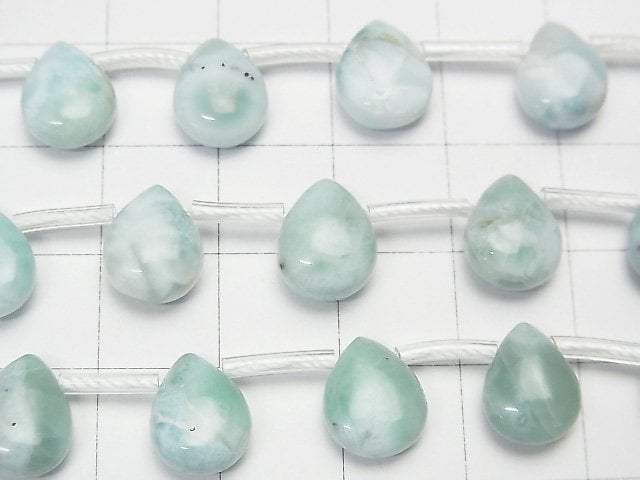 Larimar Pectolite AA Pear shape (Smooth) 10x8x5mm 1strand beads (aprx.7inch/18cm)