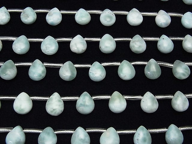 Larimar Pectolite AA Pear shape (Smooth) 10x8x5mm 1strand beads (aprx.7inch/18cm)