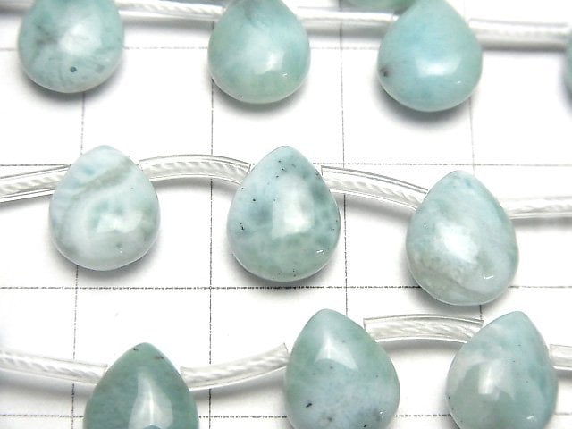 Larimar Pektolith AA+ Birnenform (Glatt) 10x8mm 1Strang Perlen (ca. 6 Zoll / 16 cm)
