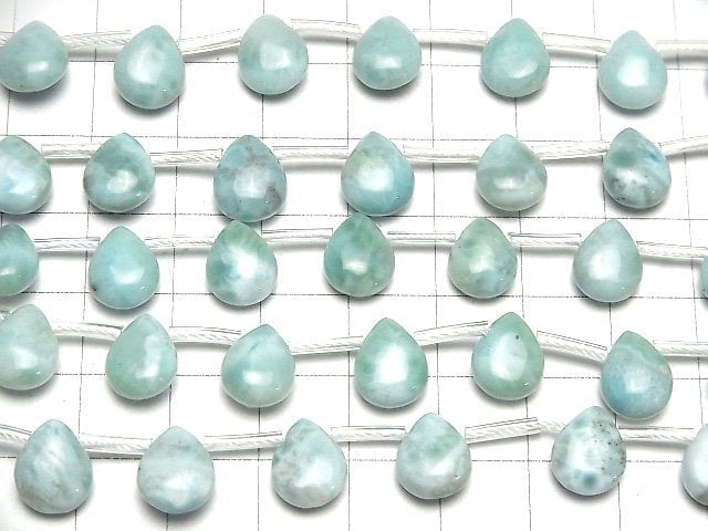 Larimar Pektolith AA+ Birnenform (Glatt) 10x8mm 1Strang Perlen (ca. 6 Zoll / 16 cm)