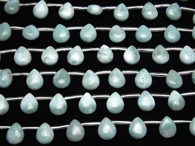 Larimar Pektolith AA+ Birnenform (Glatt) 10x8mm 1Strang Perlen (ca. 6 Zoll / 16 cm)