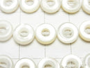 High quality White Shell (Silver-lip Oyster) AAA Coin (Donut) 8 x 8 x 3 mm half or 1 strand beads (aprx.15 inch / 38 cm)