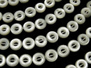 High quality White Shell (Silver-lip Oyster) AAA Coin (Donut) 8 x 8 x 3 mm half or 1 strand beads (aprx.15 inch / 38 cm)