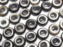 [Video] High quality black shell (Black-lip Oyster) AAA Coin (donut) 8x8mm 1/4-1strand beads (aprx.15inch/36cm)