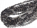 [Video] High quality black shell (Black-lip Oyster) AAA Coin (donut) 8x8mm 1/4-1strand beads (aprx.15inch/36cm)
