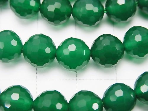 High Quality! 1strand $8.79! Green Onyx AAA 128 Faceted Round 8 mm 1strand beads (aprx.15 inch / 37 cm)