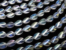 Aqua Crystal  Twist Oval 12x8x4mm half or 1strand beads (aprx.15inch/38cm)