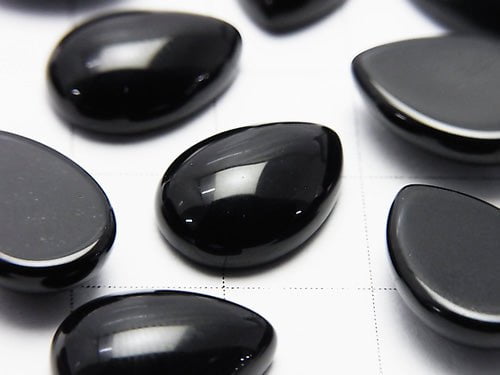 [Video] Onyx AAA Pear shape Cabochon 14x10mm 3pcs
