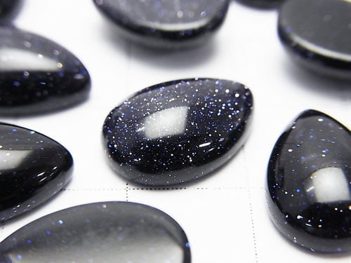 [Video] Blue Golden Sand Stone  Pear shape  Cabochon 14x10mm 3pcs
