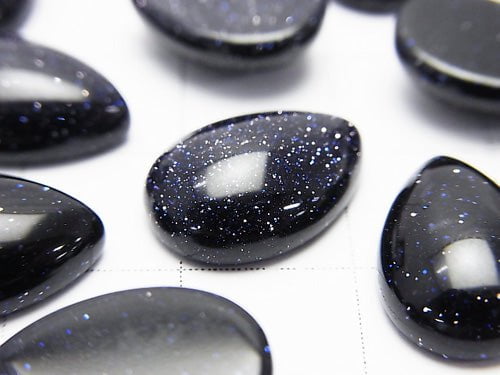 Blue Golden Sand Stone  Pear shape Cabochon 14x10mm 3pcs $2.79!