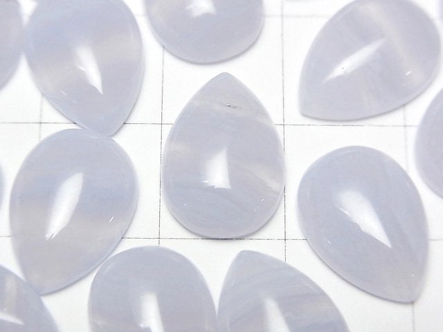 [Video] Blue Lace Agate AAA Pear shape Cabochon 14x10mm 1pc