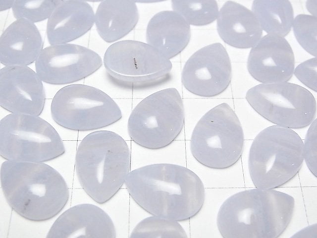 [Video] Blue Lace Agate AAA Pear shape Cabochon 14x10mm 1pc