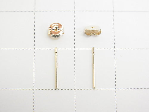 [K10 Yellow Gold]Earstuds & Earnuts Needles 1pair