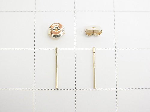[K10 Yellow Gold]Earstuds & Earnuts Needles 1pair
