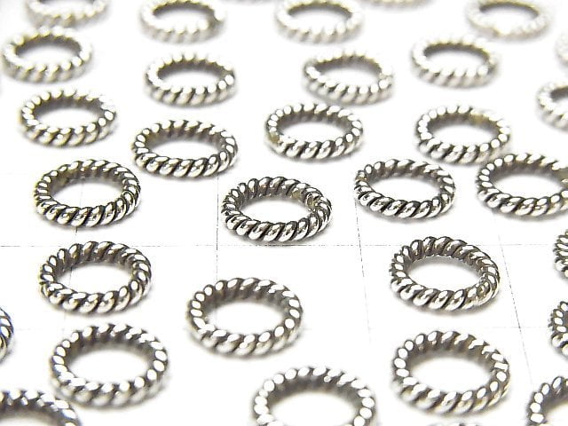 Karen Silver Rope Ring (Closed Type) 6mm, 8mm, 10mm, 12mm 5pcs