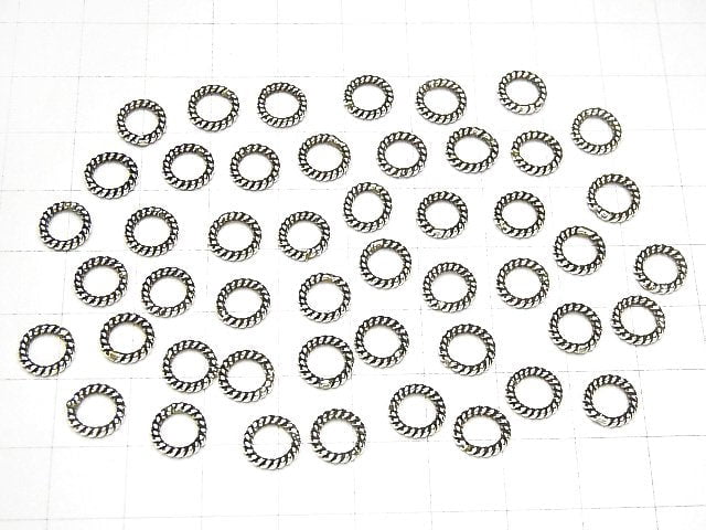 Karen Silver Rope Ring (Closed Type) 6mm, 8mm, 10mm, 12mm 5pcs