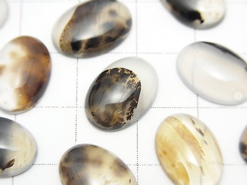 [Video] Montana Moss Agate AA++ Oval Cabochon 14x10mm 5pcs