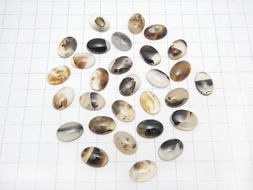 [Video] Montana Moss Agate AA++ Oval Cabochon 14x10mm 5pcs