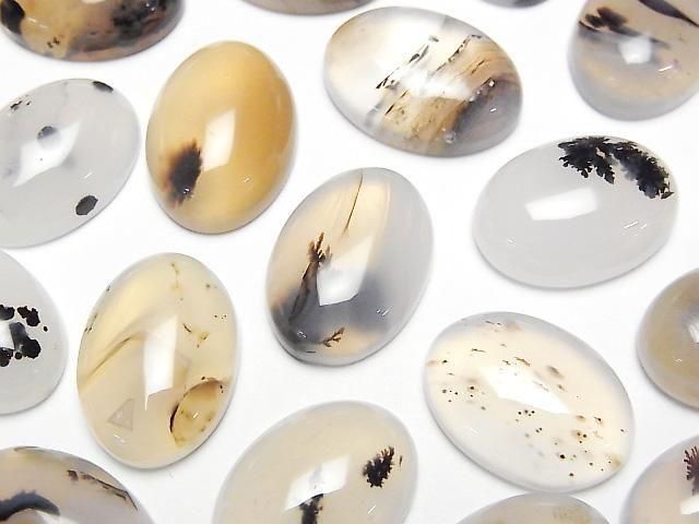 Montana Moss Agate AA++ Oval Cabochon 18x13mm 4pcs
