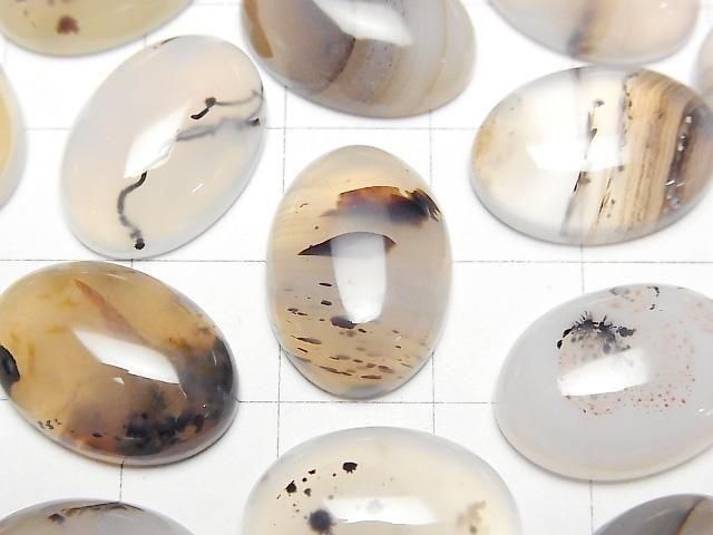 Montana Moss Agate AA++ Oval Cabochon 18x13mm 4pcs