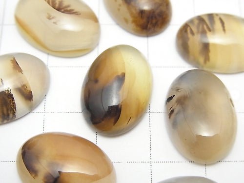 [Video] Montana Moss Agate AA++ Oval Cabochon 18x13mm 4pcs