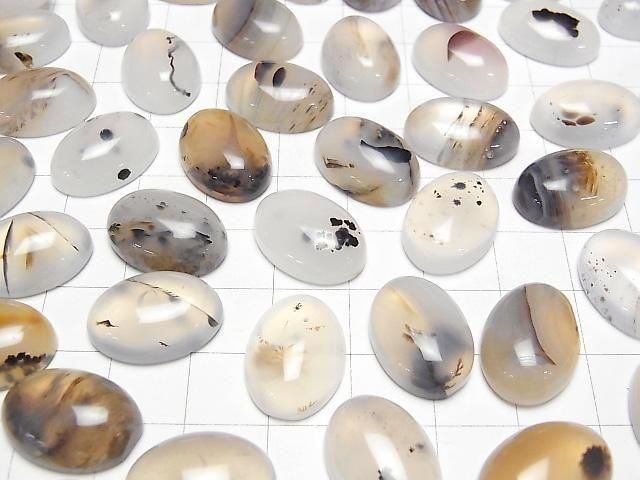 Agate Mousse du Montana AA++ Cabochon Ovale 18x13mm 4 pièces