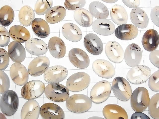 Agate Mousse du Montana AA++ Cabochon Ovale 18x13mm 4 pièces