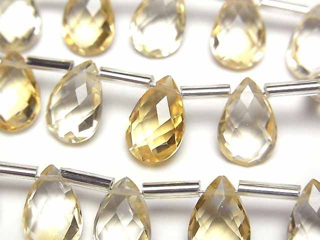 Citrine, Faceted Briolette, Pear Shape Gemstone Beads