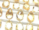 [Video]High Quality Citrine AAA Pear shape Faceted Briolette 12x8mm half or 1strand (12pcs )
